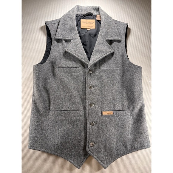 Powder River Outfitters Other - Powder River Outfitters Panhandle Vest Sz M Wool Gray 4pockets Mens Button Front